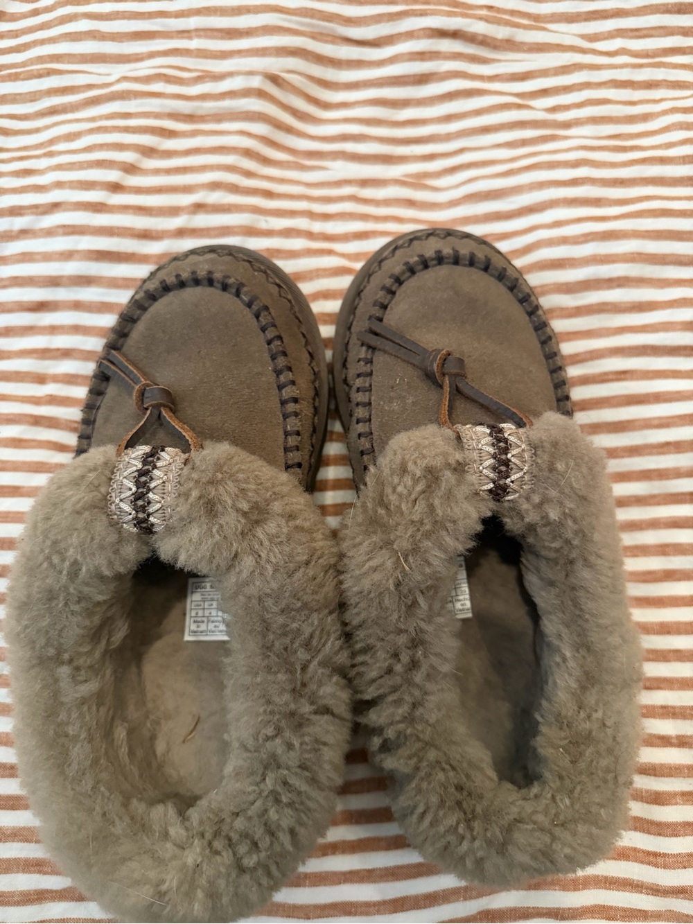 Women’s UGG Cozy Faux-Shearling Moccasin Slippers - Taupe